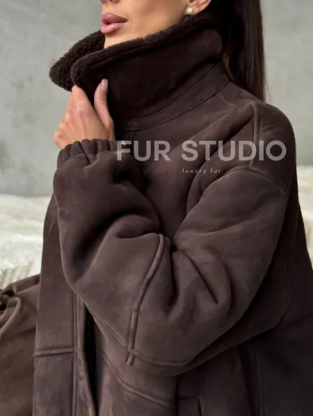 Дубленка бомбер женская - фото 2