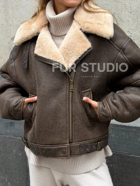 Дубленка - пилот женская - фото 2