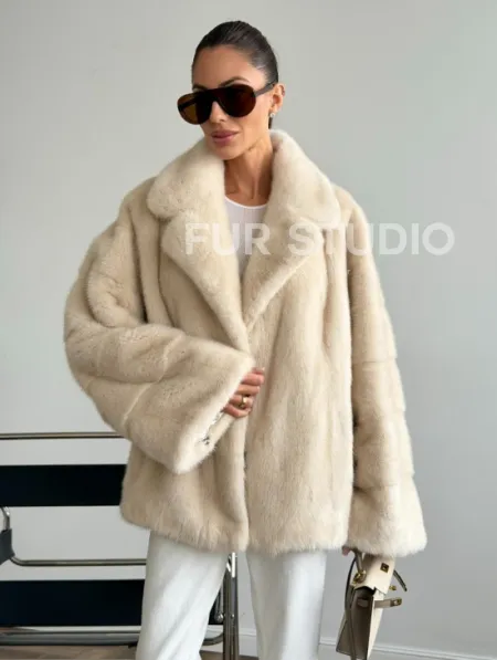 Женский норковый полушубок - фото 7