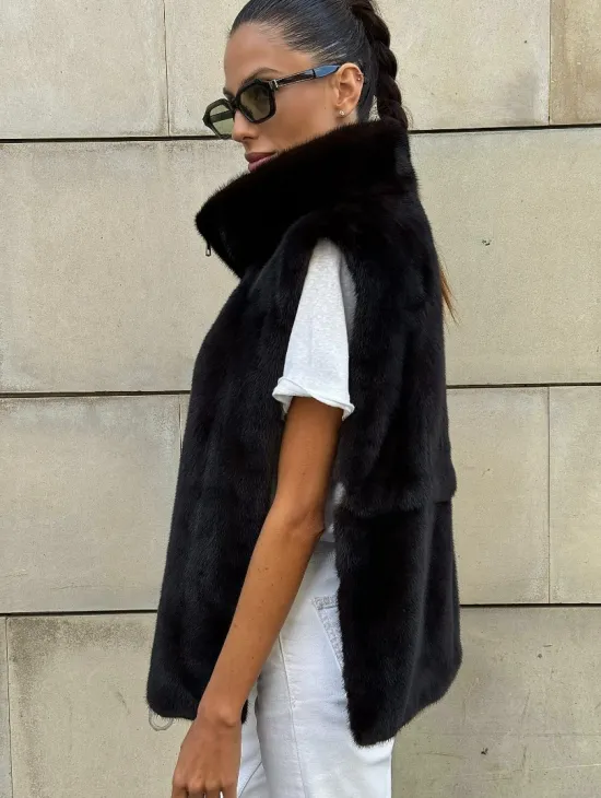 Норковая манишка женская - фото 3