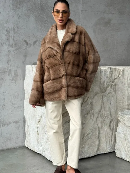 Норковая автоледи - цвет пастель - фото 5