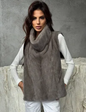 Манишка норковая серая - фото 9