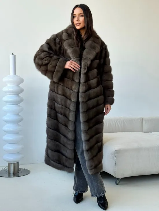 Длинная шуба из соболя - фото 8