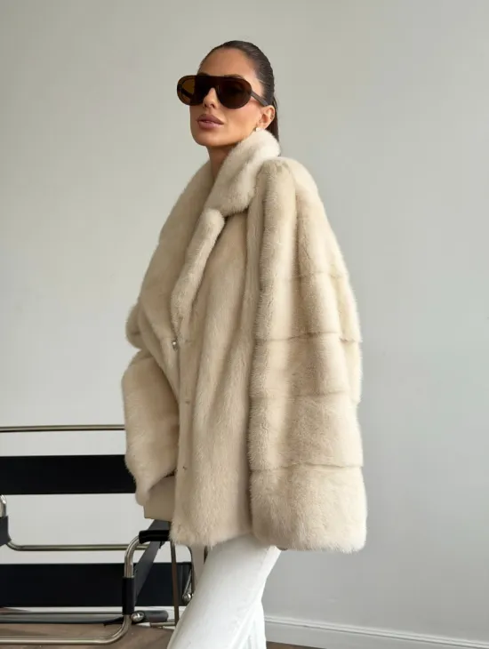 Женский норковый полушубок - фото 10