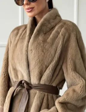 Норковое меховое пальто для женщин - фото 1