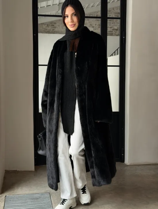 Шуба норка Blackglama V-образный ворот - фото 7