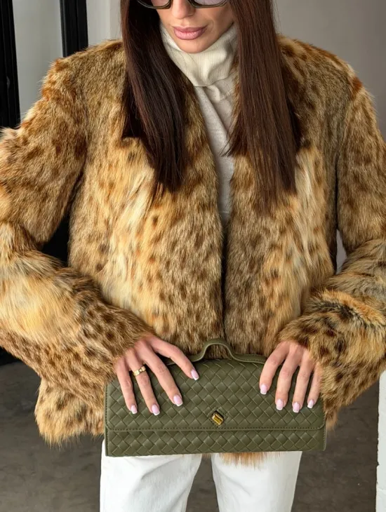 Меховой жакет - шуба из оцелота - фото 2
