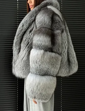 Полушубок - кроп из меха блюфрост - фото 4